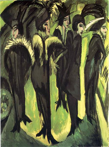 Fünf Frauen auf der Straße, 1913 - Ernst Ludwig Kirchner