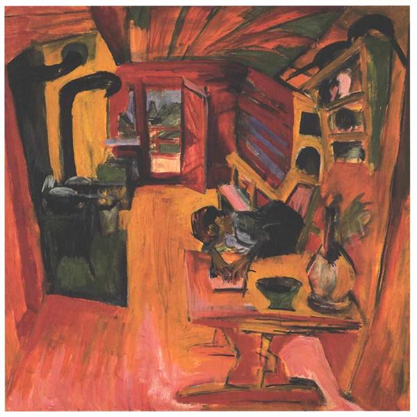 Kitchen in an Alpine Hut - Ernst Ludwig Kirchner