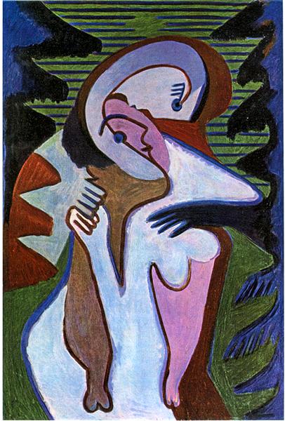 Lovers (The kiss), 1930 - Ернст Людвіг Кірхнер