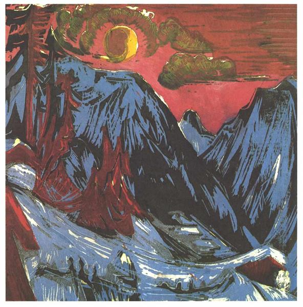 Mountains in Winter, 1919 - 恩斯特‧路德維希‧克爾希納