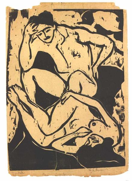 Nacked Couple on a Couch - Ernst Ludwig Kirchner