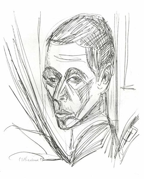 Self-portrait, 1915 - 恩斯特‧路德維希‧克爾希納
