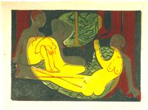 Three Nudes in the Forest - Ernst Ludwig Kirchner