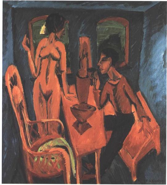 Tower Room. Self Portrait with Erna - Ernst Ludwig Kirchner