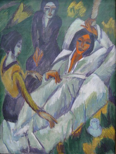 Woman at Tea Time: Sick Woman, 1914 - Ernst Ludwig Kirchner