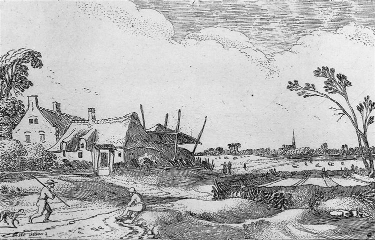 Farm in landscape, 1614 - Есайас ван де Вельде