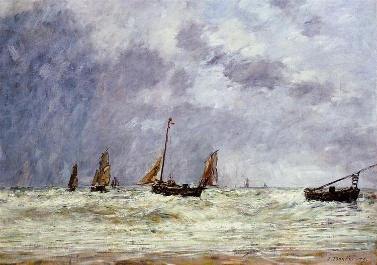 Berck, the Departure of the Boats - Ежен Буден