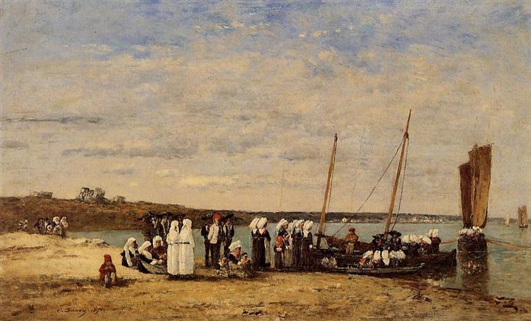 Fishermen of Kerhor Receiving a Blessing at Plougastel, 1870 - Eugène Boudin