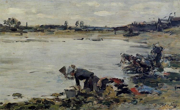 Laundresses on the Banks of the Touques, c.1887 - Eugène Boudin