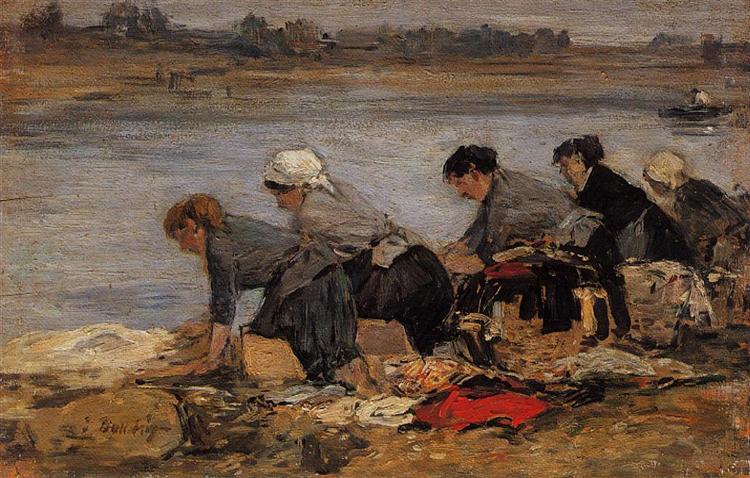 Laundresses on the Banks of the Touques, c.1887 - Ежен Буден