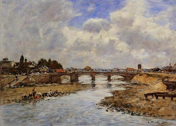 Laundresses on the Banks of the Touques, c.1887 - Эжен Буден