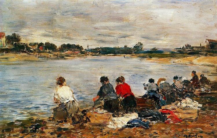 Laundresses on the Banks of the Touques - Eugène Boudin
