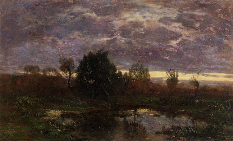 Pond at Sunset, c.1857 - Эжен Буден