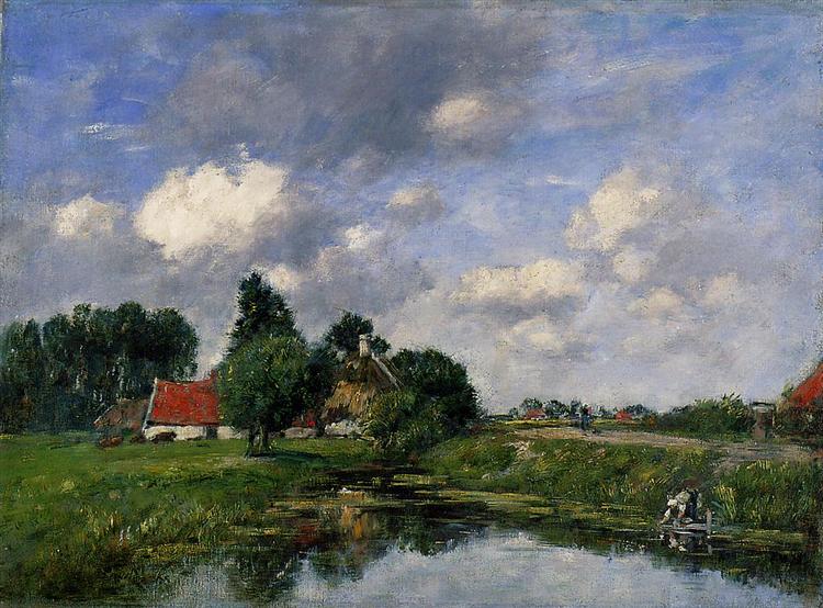 River near Dunkirk, 1889 - Eugène Boudin