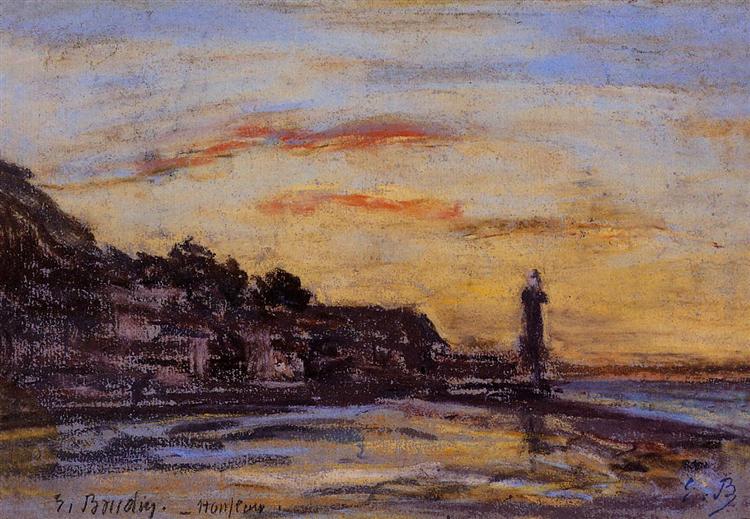 The Honfleur Lighthouse, c.1858 - 歐仁·布丹