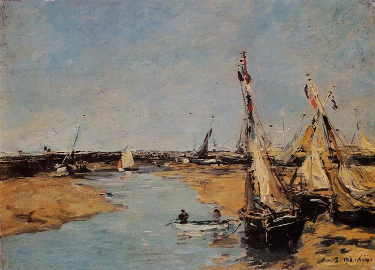 Trouville, the Jettys at Low Tide, c.1884 - Ежен Буден