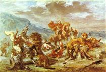 Lion Hunt - Eugene Delacroix
