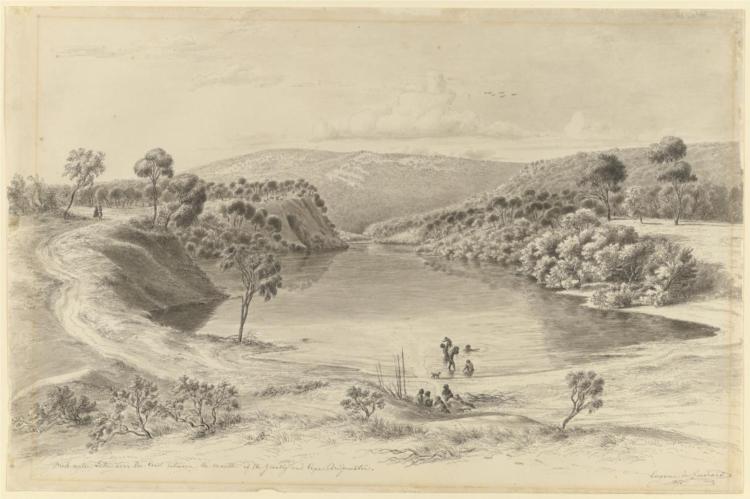 Fresh water lake near the coast between the mouth of the Glenelg and Cape Bridgewater, 1857 - Eugene von Guérard