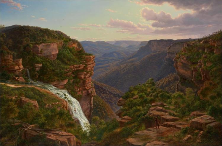 Weatherboard Creek Falls, Jamieson's Valley, New South Wales, 1862 - Ойген фон Герард