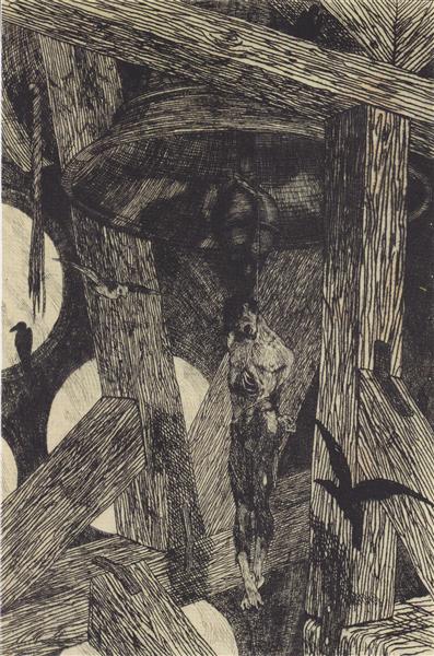 The Hanged Man at the Bell Illustration for The Legend of Thyl Ulenspiegel and Lamme Goedzak by Charles de Coster, 1867 - Felicien Rops