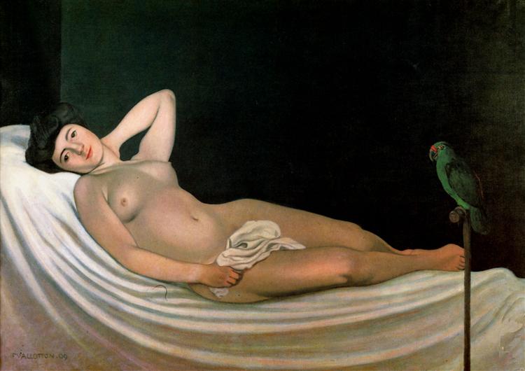 The Woman with the Parrot, 1909 - Феликс Валлотон