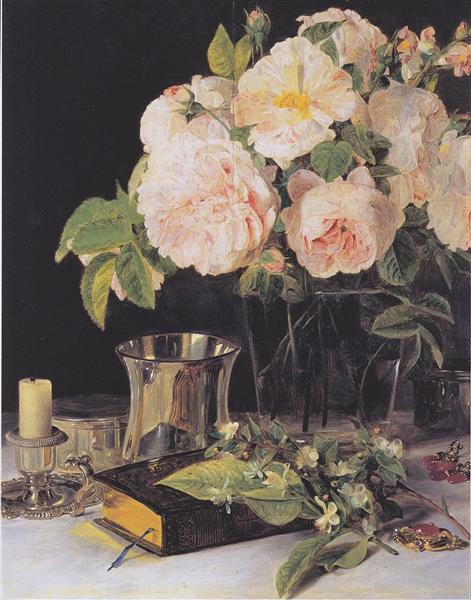 Roses in glass, 1831 - Ferdinand Georg Waldmüller