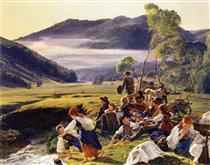 The pilgrims resting - Фердинанд Георг Вальдмюллер