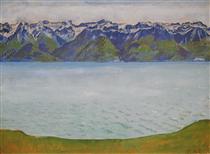 Lake Geneva with Savoyerbergen - Фердинанд Ходлер