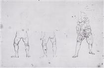 Warrior figures from the rear and front - Ferdinand Hodler