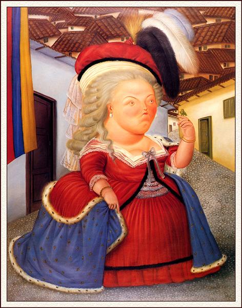 Marie Antoinette on a Visit to Medellin, 1990 - Фернандо Ботеро