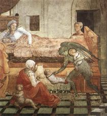 The Birth and Infancy of St. Stephen (detail) - Филиппо Липпи