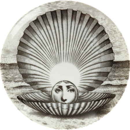 Theme & Variation Decorative Plate #274 (Face in Clamshell) - Piero Fornasetti