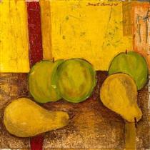 Still life with green apples and pears - Форрест Бесс