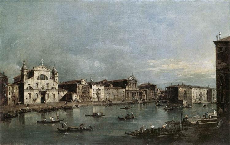 El Gran Canal con Santa Lucia y Santa Maria di Nazareth, 1780 - Francesco Guardi