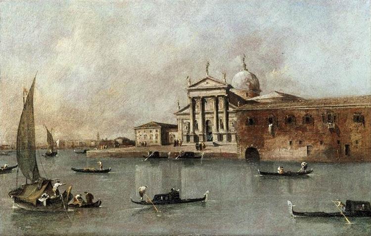 Venice: A View of the Church of San Giorgio Maggiore Seen from the Giudecca - Франческо Гварді