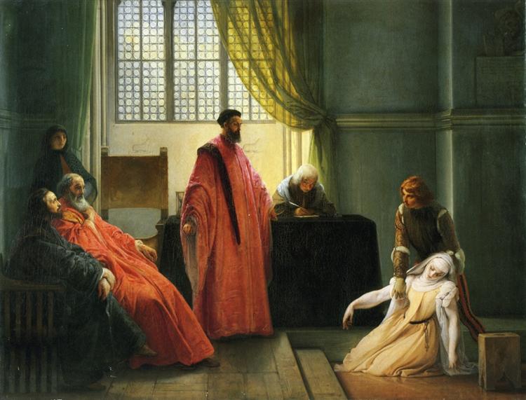 Valenza Gradenigo before the Inquisitor, c.1831 - c.1832 - Francesco Hayez