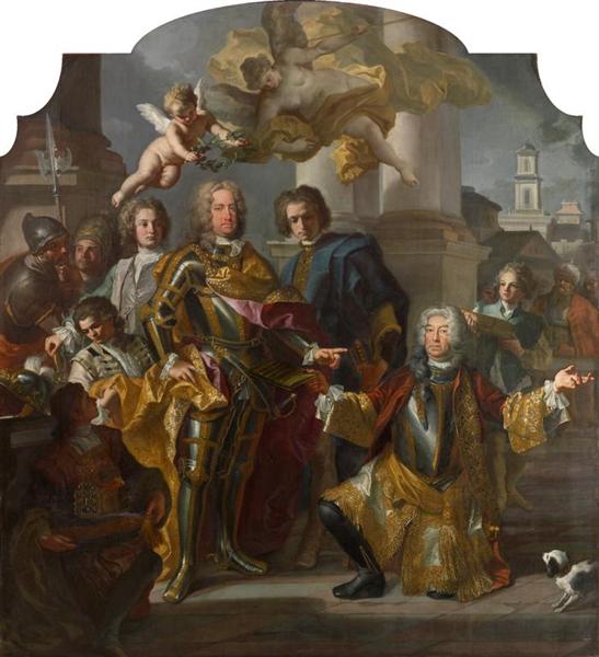 Gundaker Count Althann Handing over to the Emperor Charles VI (Charles III of Hungary) (1685-1740), 1728 - Франческо Солимена