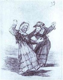 Two Dancing Old Friends - Francisco Goya