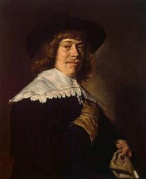 Retrato de hombre con guante - Frans Hals