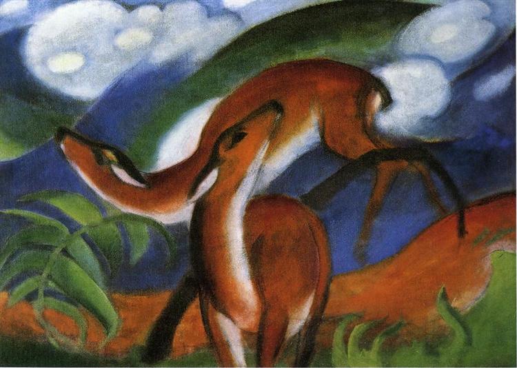 The Red Deer II, 1912 - Франц Марк