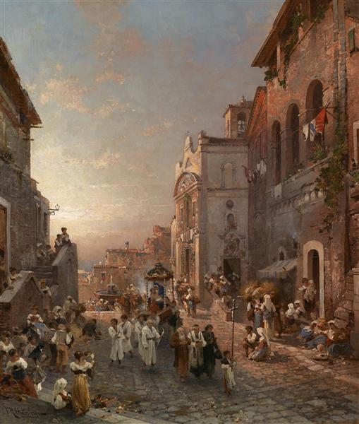 Procession in Naples, c.1902 - Franz Richard Unterberger