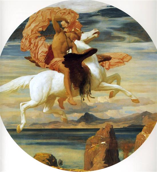 Perseus On Pegasus Hastening To the Rescue of Andromeda - Frederic Leighton