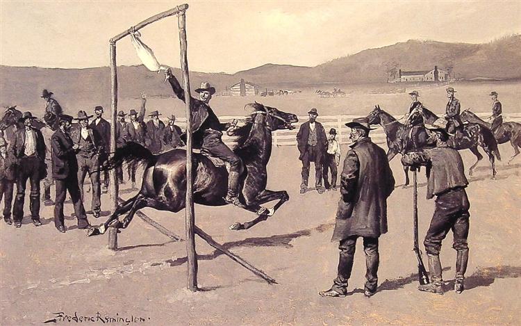 A Gander Pull, 1894 - 弗雷德里克·雷明顿