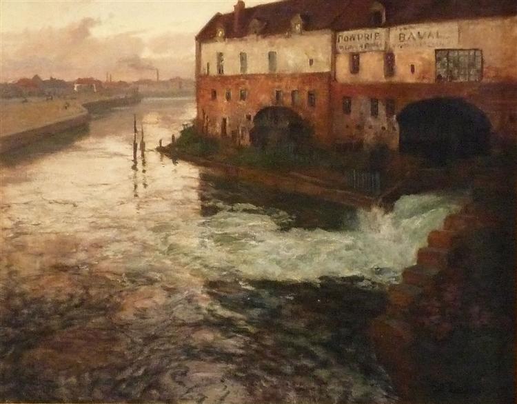 Old factory on the Somme (Evening), 1906 - Фріц Таулов