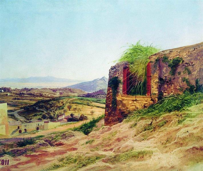 Landscape with ruins - Федір Бронников
