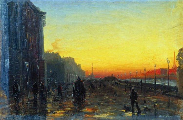 Dawn in St. Petersburg, 1870 - Fyodor Vasilyev