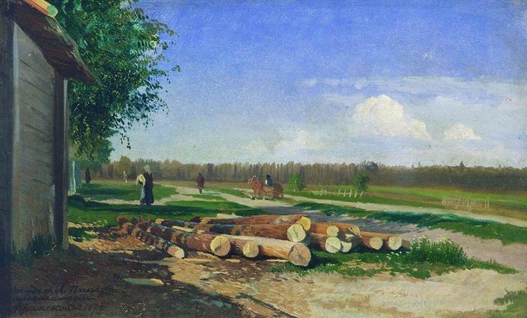 Бревна у дороги, 1867 - 1869 - Фёдор Васильев