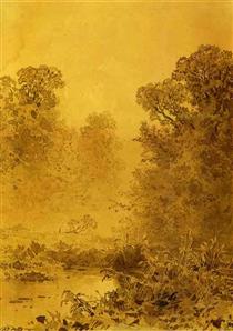 Swamp in a Forest. Mist - Fjodor Alexandrowitsch Wassiljew