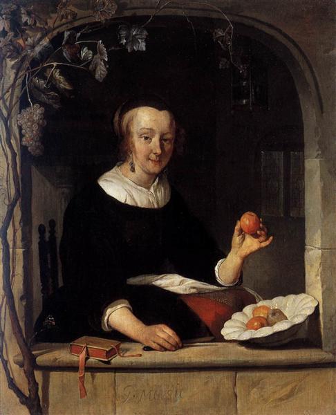 Lady Seated in a Window, c.1661 - Gabriel Metsu