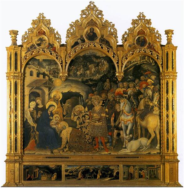 Adoration of the Magi, from the Strozzi Chapel in Santa Trinita, Florence, 1423 - Джентиле да Фабриано